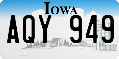 IA license plate AQY949