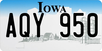 IA license plate AQY950