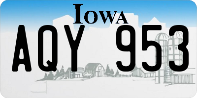 IA license plate AQY953