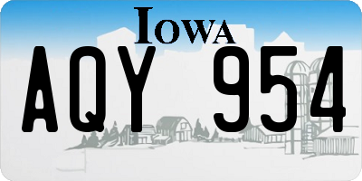 IA license plate AQY954