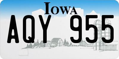 IA license plate AQY955