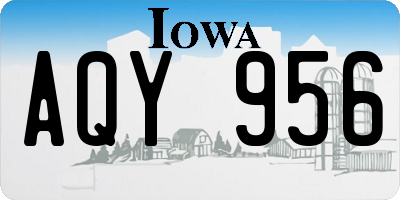 IA license plate AQY956