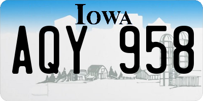 IA license plate AQY958