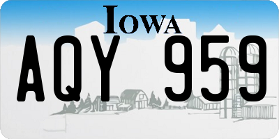 IA license plate AQY959