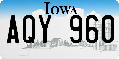 IA license plate AQY960