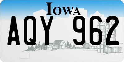 IA license plate AQY962