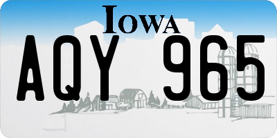 IA license plate AQY965