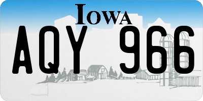 IA license plate AQY966