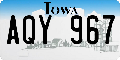 IA license plate AQY967