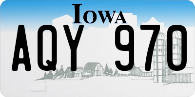 IA license plate AQY970