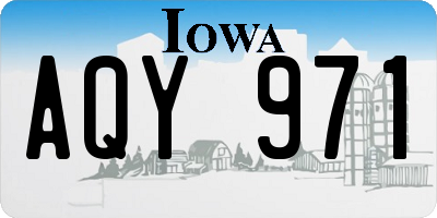 IA license plate AQY971