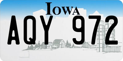 IA license plate AQY972