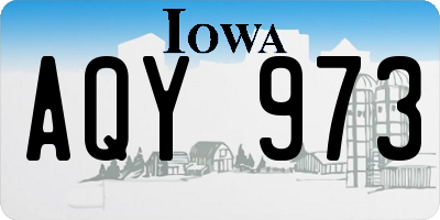 IA license plate AQY973