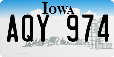 IA license plate AQY974