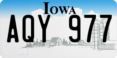 IA license plate AQY977