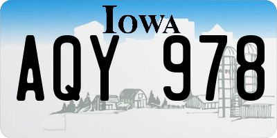 IA license plate AQY978