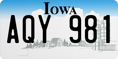 IA license plate AQY981