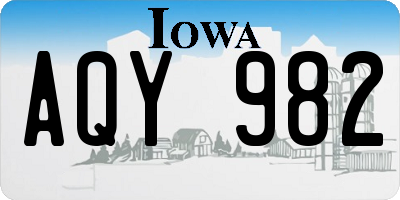 IA license plate AQY982