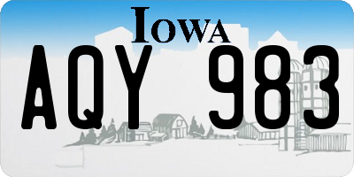 IA license plate AQY983