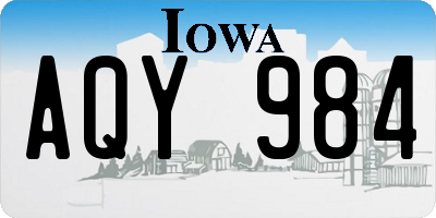 IA license plate AQY984