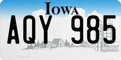 IA license plate AQY985