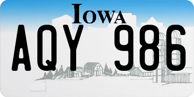 IA license plate AQY986