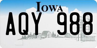 IA license plate AQY988