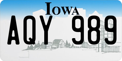 IA license plate AQY989