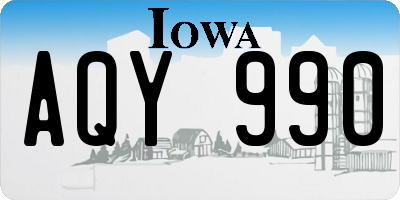 IA license plate AQY990