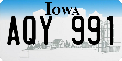 IA license plate AQY991