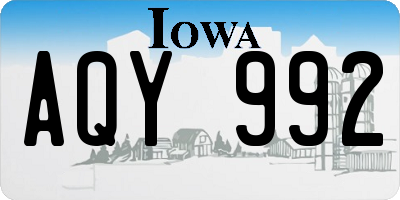 IA license plate AQY992