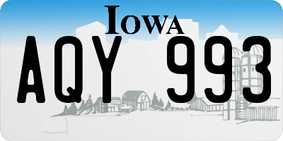 IA license plate AQY993