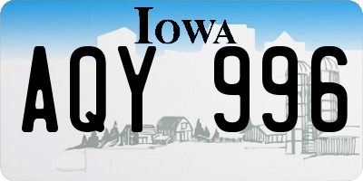 IA license plate AQY996