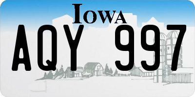 IA license plate AQY997