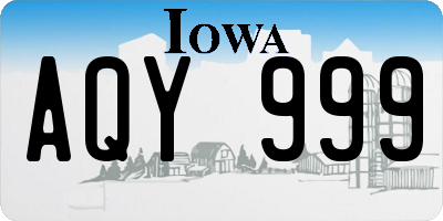 IA license plate AQY999