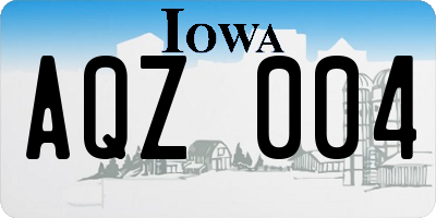IA license plate AQZ004