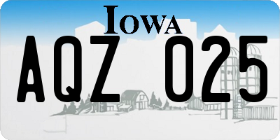 IA license plate AQZ025