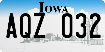 IA license plate AQZ032