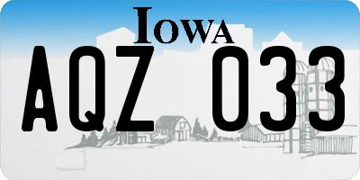 IA license plate AQZ033