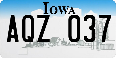 IA license plate AQZ037