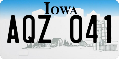 IA license plate AQZ041