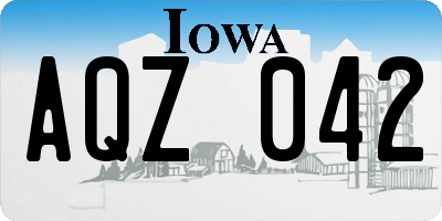 IA license plate AQZ042