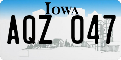 IA license plate AQZ047