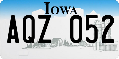 IA license plate AQZ052