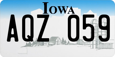IA license plate AQZ059