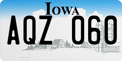 IA license plate AQZ060
