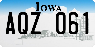IA license plate AQZ061