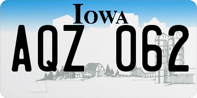 IA license plate AQZ062