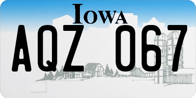 IA license plate AQZ067