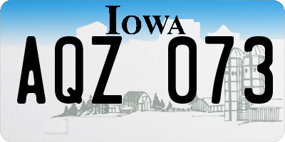 IA license plate AQZ073